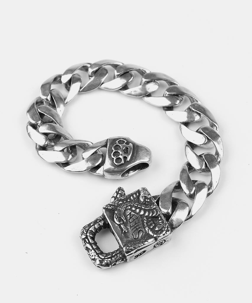 Sheen666 535 Link Silver Bracelet Snake Buckle