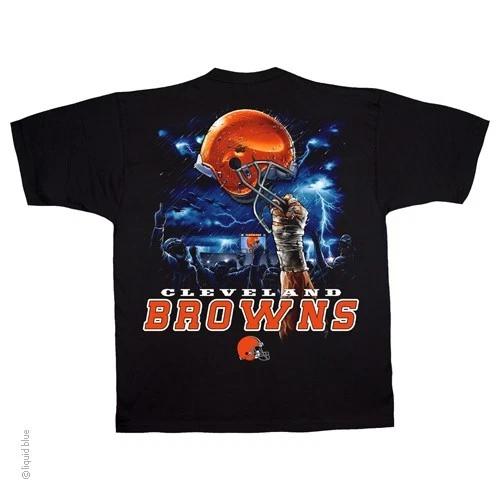 CLEVELAND BROWNS New with tags SKY HELMET T-Shirt BLACK Shirt NFL LICENSED