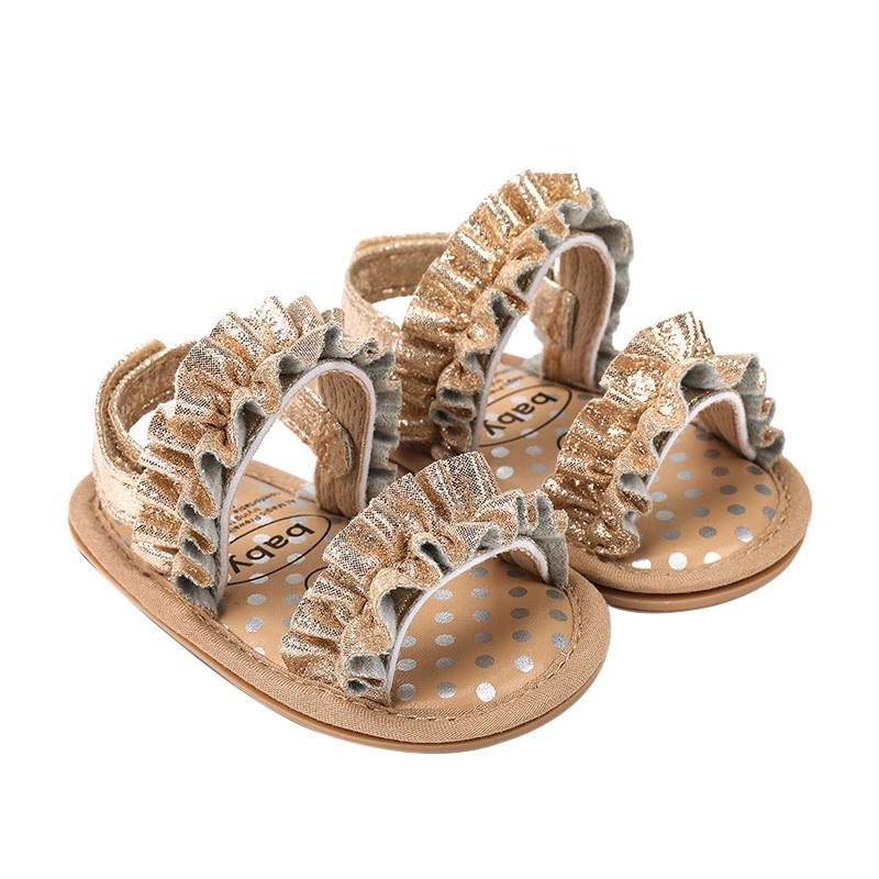 Summer Baby Girls Sandals Toddler Newborn Baby Girl Cotton Shoes Soft Sole Flat Infant Anti-Slip First Walkers