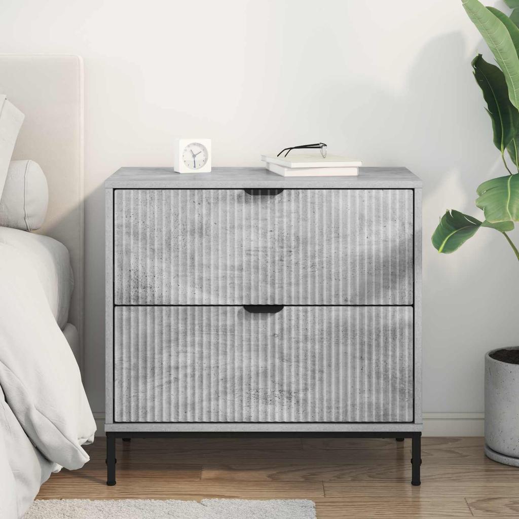 Nightstand Concrete Grey 63.5 x 36 x 61 cm Particleboard
