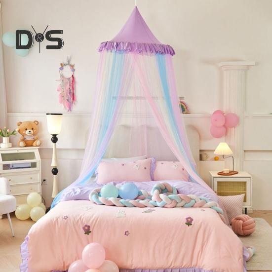 Радужный балдахин для кровати для девочек Dreamy Kids Princess Dome Bed Палатка дышащая москитная сетка Декоративная детская кроватка Палатка для девочек