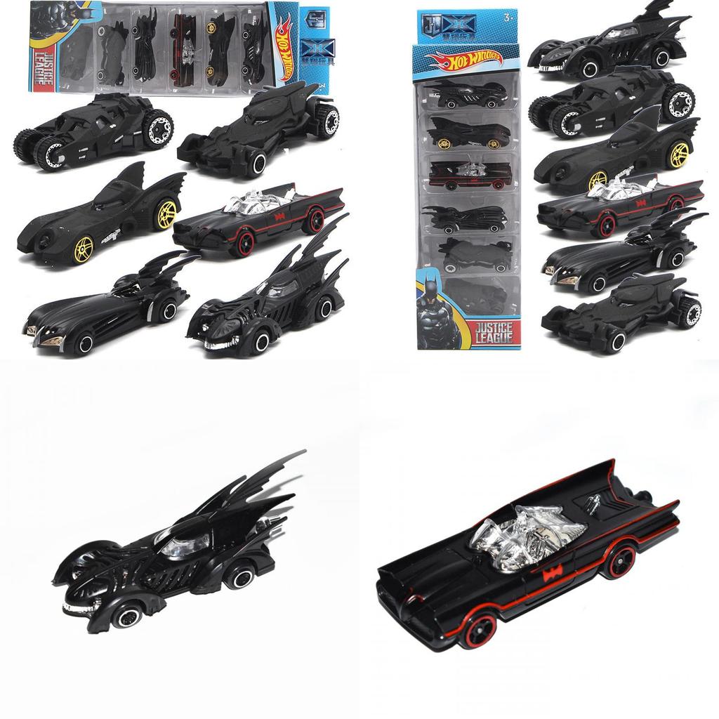 Классический набор из 6 литых машинок Hot Wheels Dc Comics Batman Batmobile для детей и взрослых