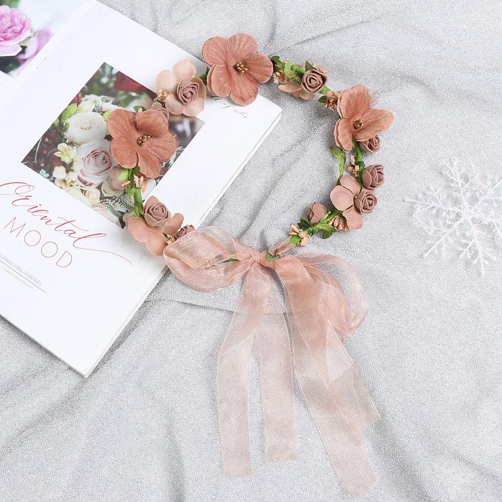 Beach Wreath Decoration Forehead Hair Band Bride Hair Wreaths Flower Hairband Crown Wedding Garland