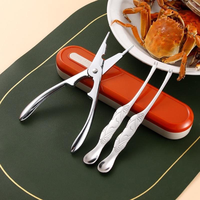 1 набор из нержавеющей стали 304, креативная вилка и щипцы для поедания крабов для домашнего использования на кухне