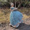 Simulated Flower Fairy Figurine, Resin Sculpture with Embossed Lace Texture, Ornament for Outdoor Indoor Garden Decor Elegant Gift