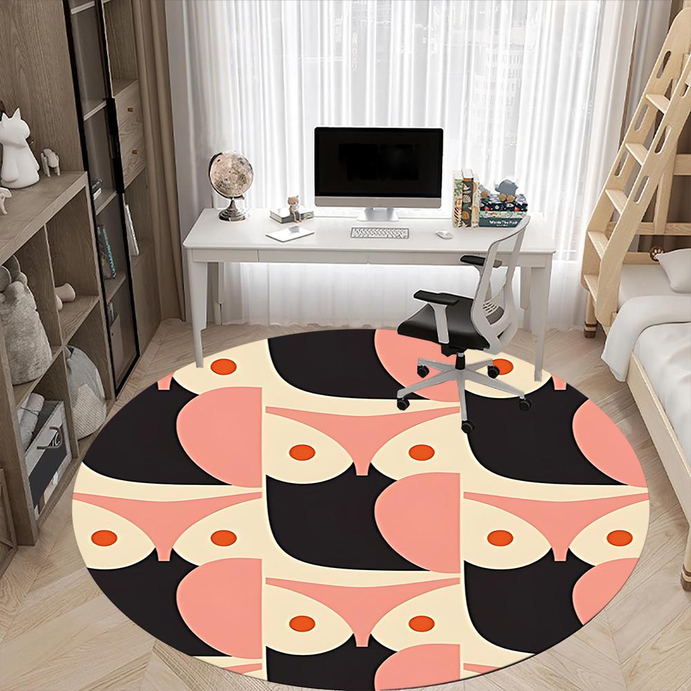 1pc Bust Pattern Office Round Area Rug, Indoor Mat Suitable For Office, Under Office Chairs Bedroom Living Room Home Decor, Room Deco 164