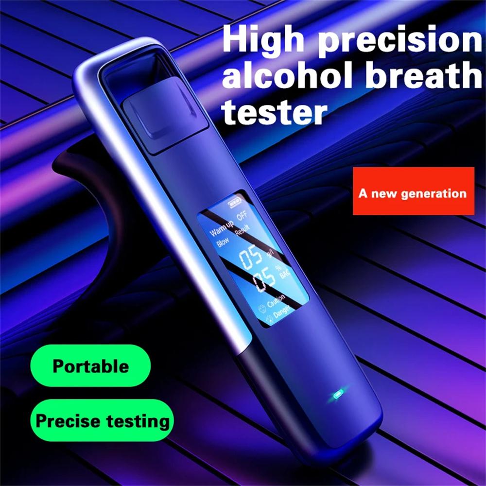 2024 Non-Contact Alcohol Tester with Digital Display Screen USB Rechargeable Breathalyzer Analyzer High Accuracy Breathalyzer