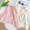 Children's T-Shirts Slim Top Solid Color Fashion Breasted T-shirt Long Sleeve Girls Play Undershirt Kids Clothes for Girls