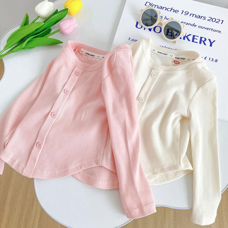 Children's T-Shirts Slim Top Solid Color Fashion Breasted T-shirt Long Sleeve Girls Play Undershirt Kids Clothes for Girls