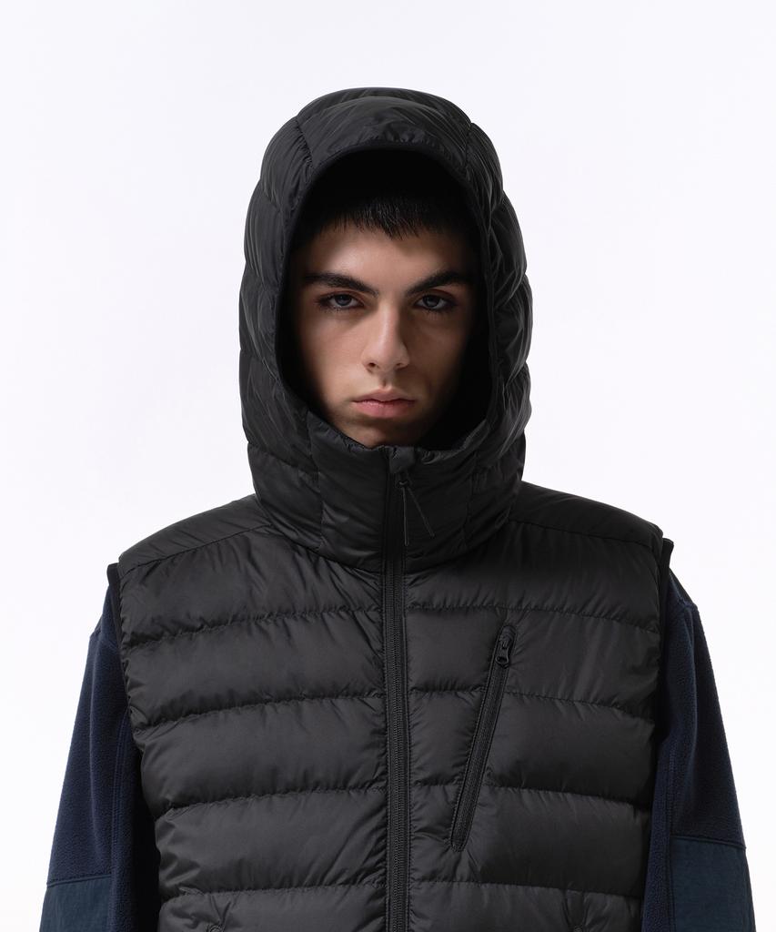 Musinsa Standard [City Leisure] Hooded Light Down Vest [Black]