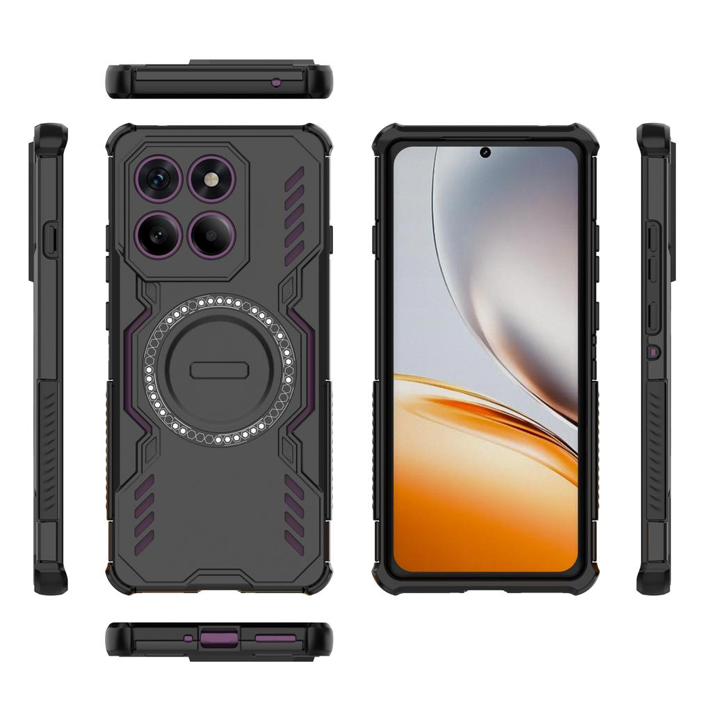 Для Motorola Edge 60 Pro 5G Магнитный чехол Butterfly Armor Полый Рассеивание тепла ПК+ТПУ Чехол для телефона