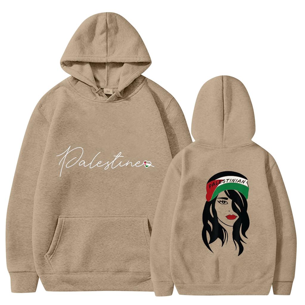 Модный повседневный свободный плюшевый пуловер с длинными рукавами и буквенным принтом с веревочной толстовкой