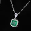 Темпераментное ожерелье с драгоценностями, красочное сокровище, популярная роскошь, инкрустированный имитацией изумруда, ретро, цепочка для ключицы, ожерелье с подвеской