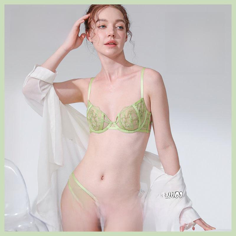 Тонкий летний кружевной комплект бюстгальтера: Сексуальный, Удобный, Вышитый и Идеальный как для большой, так и для маленькой груди