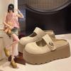 Женские полушлепанцы на толстой подошве, весенние новые маффины, ленивый маленький человек, шлепанцы для женщин с увеличением роста