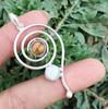 Tiger Eye & Mix Gemstone 925 Sterling Silver Plated Spin Illusion Handmade Pendant