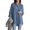 2024 Women's Loose Casual Irregular Button-Down Long Sleeve Shirt for Autumn and Winter