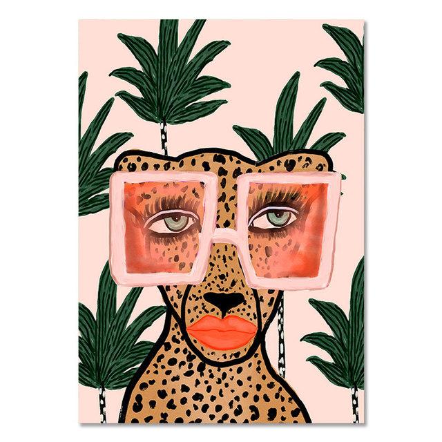 Tropical Colorful Girl Car Flower Koala Leopard Wall Art Canvas Painting Posters And Prints Wall Pictures For Living Room Decor No Frame
