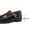 Fashion Women's New Spring and Autumn Square Head Retro Middle Heel Large Metal Belt Buckle Mary Jane Single Shoes