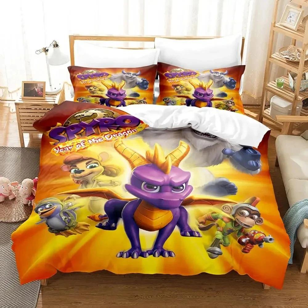 Комплект постельного белья Spyro Reignited Triology для взрослых мальчиков пододеяльник комплект для кровати одинарный полуторный двуспальный королевский комплект постельного белья мягкий и удобный