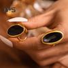 Large Oval Gemstone Ring Handmade Tribal Open Ring Jewelry Engagement Birthday Gifts for Men Father Husband Boyfriend