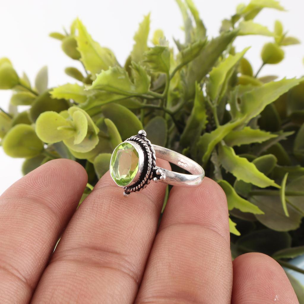 Ювелирные изделия с перидотом, Кольцо из стерлингового серебра 925 пробы, Кольцо ручной работы с драгоценным камнем в подарок на День благодарения