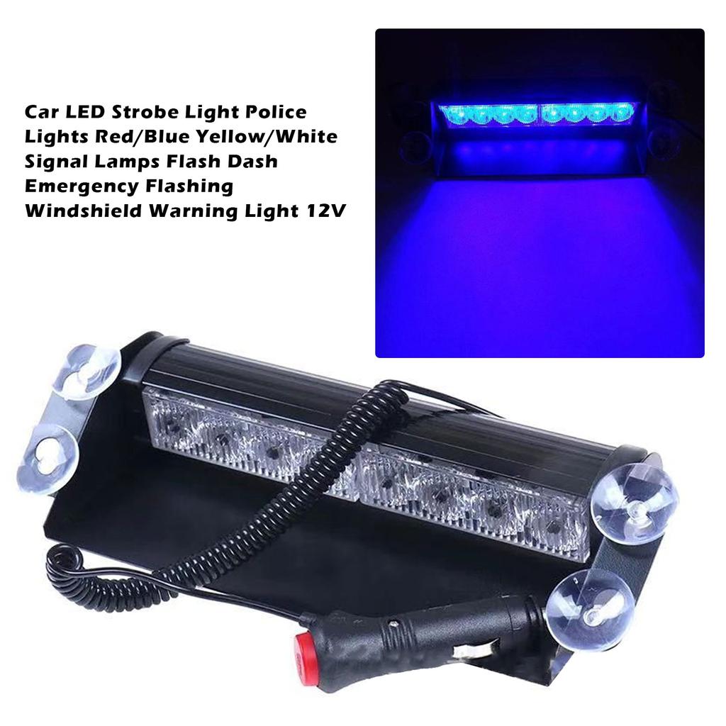 Car LED Strobe Light Police Lights Red/Blue Yellow/White Signal Lamps Flash Dash Emergency Flashing Windshield Warning Light