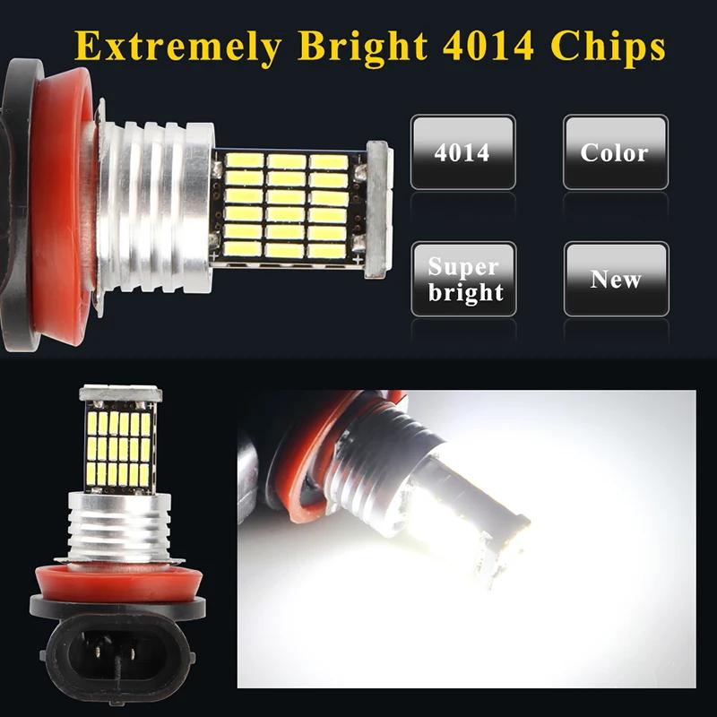 2 шт. H7 H8 H9 H11 9005 9006 светодиодные лампы 4014 45SMD белые противотуманные фары универсальные автомобильные лампы для вождения авто лампы супер яркие