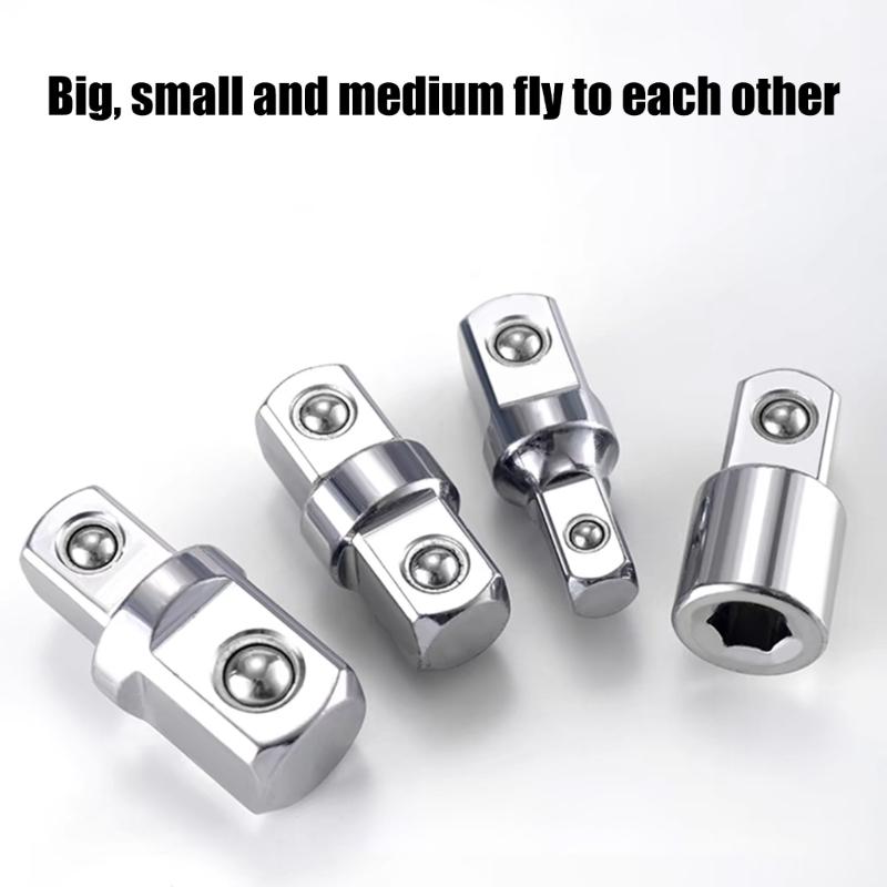 Multiple Size Socket Adapter 1/4 To 3/8 or 1/2 Inch Square Drive Converter Set for Home Improvement and Workshop Tasks