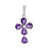 Серебряный крестик с аметистом 1.46ct (2139126)