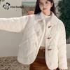 Women's Plush Lined Toggle Button Cotton Jacket