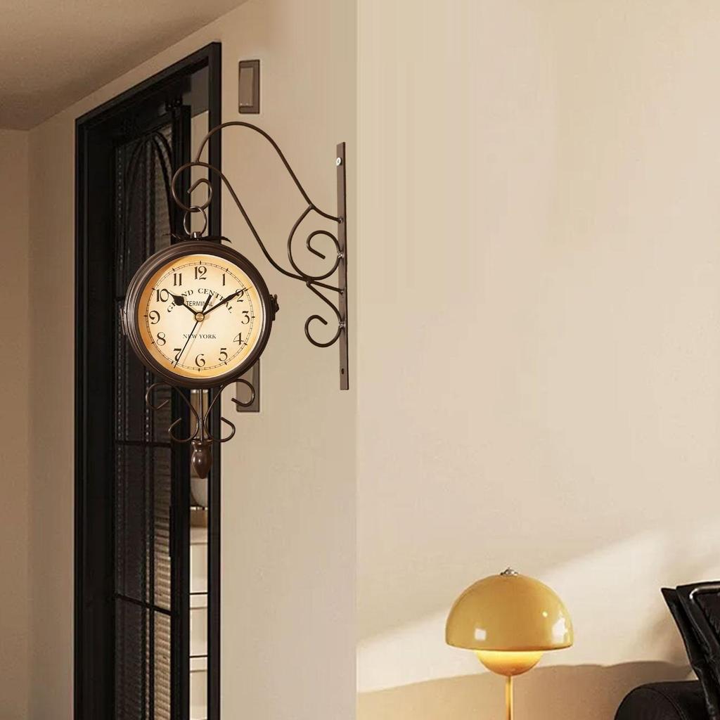 Face Wall Clock for Indoor Outdoor Use, Non Ticking Round Design Hallway And Garden