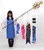 Hidemitsu Doll Workshop Miniature Koinobori (Carp Streamer) "Hiryuhikari" 1.1m Full Set with Stand and Mounting Brackets (ZC6551A)