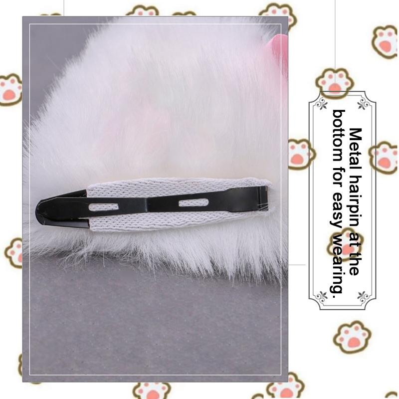 Заколка для волос в виде кошачьих ушек, пушистая плюшевая заколка для косплея, аксессуар для костюма для вечеринки