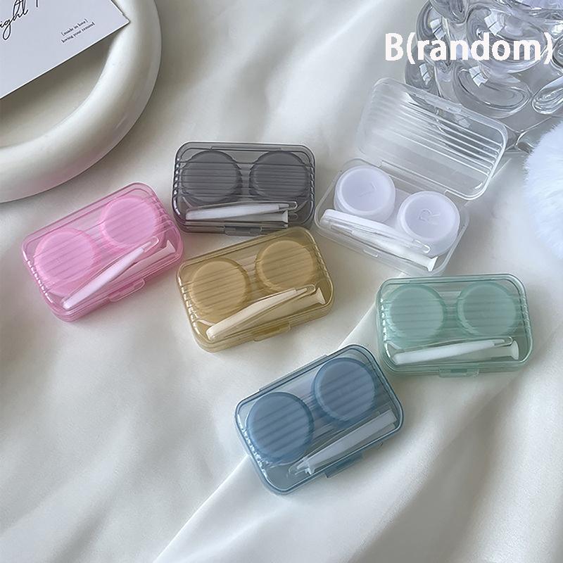 Коробка для контактных линз Предотвращает утечку Прозрачная крышка для линз Контейнер Держатель для контактных линз Сопутствующая коробка Коробка для ухода Портативная дорожная