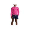 Polo Ralph Lauren Kids FW23 однотонный вязаный свитер с длинными рукавами, детский свитер фиолетово-красного цвета 313543047-050