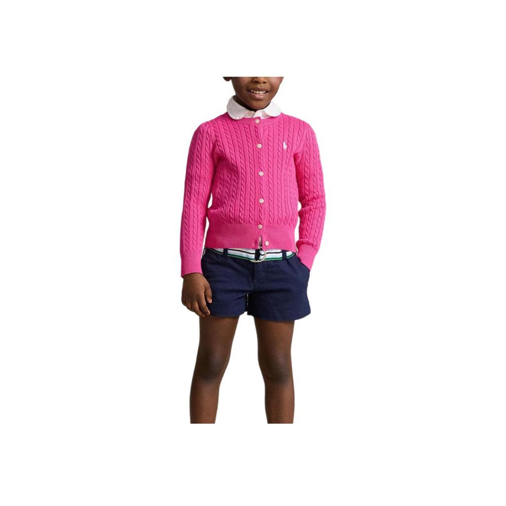 Polo Ralph Lauren Kids FW23 однотонный вязаный свитер с длинными рукавами, детский свитер фиолетово-красного цвета 313543047-050