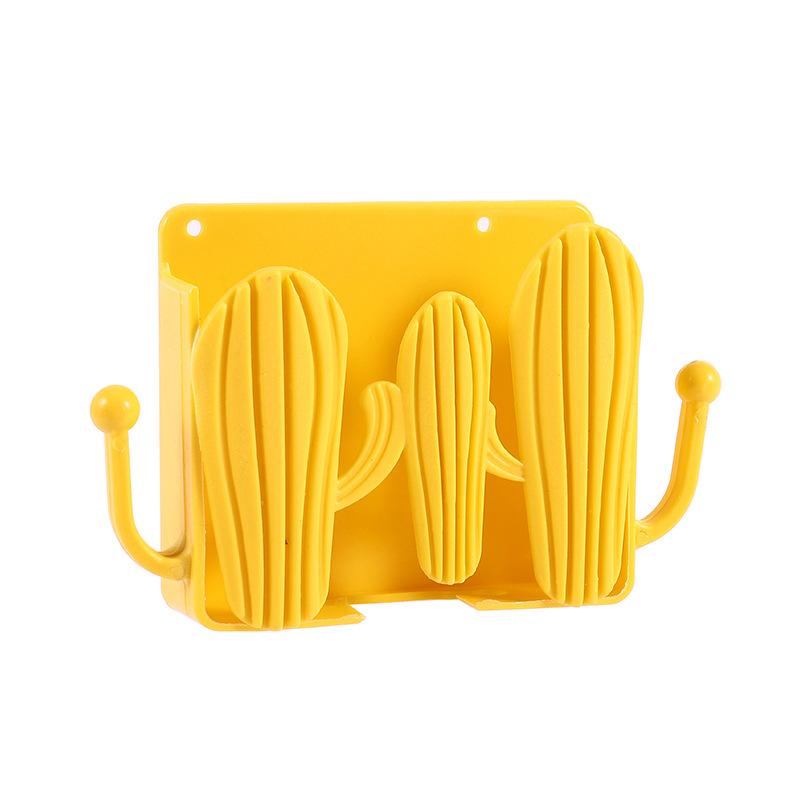 Cactus Storage Rack Paste Mobile Phone Charging Holder Bracket Keyring Wall Mount Stand Practical Wall Shelf Hotel Universal