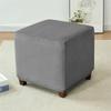 Elastic Square Ottoman Cover Stretch Velvet Footstool Covers Living Room Bedroom Footrest Stool Covers Furniture Protector