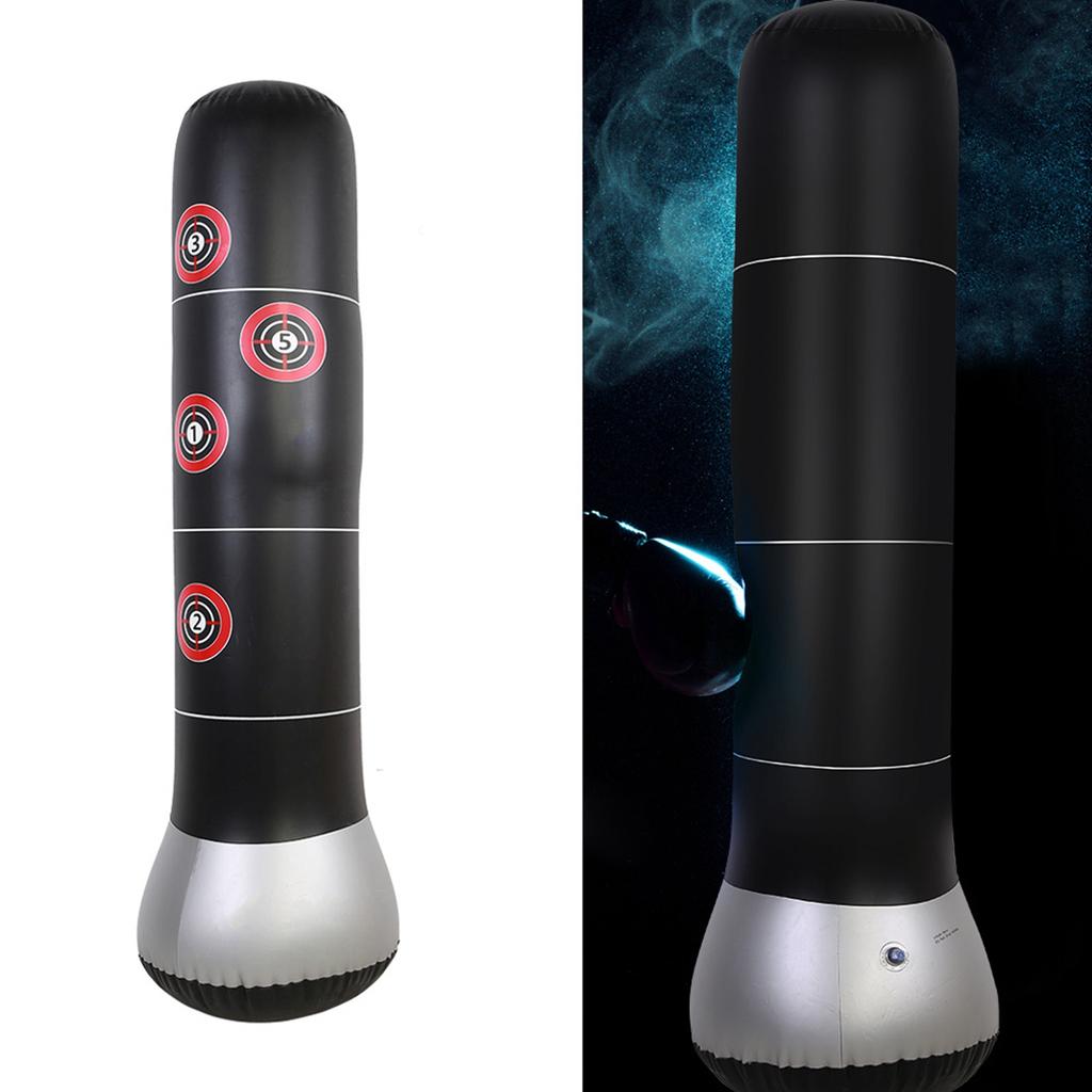 Надувной боксерский тренировочный манекен-неваляшка для ударов руками и ногами с ножным насосом для накачивания воздухом