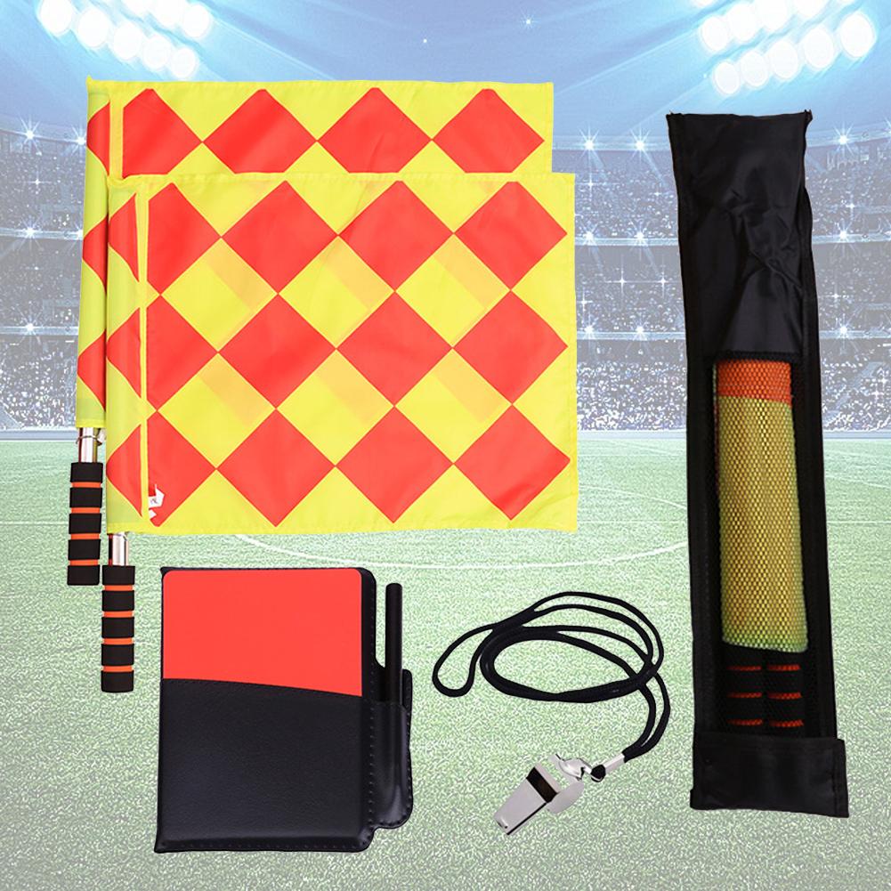 Soccer Referee Kit Soccer Referee Flag Soccer Referee Cards Referee Whistle Set Sport Training Useful Referee Tool