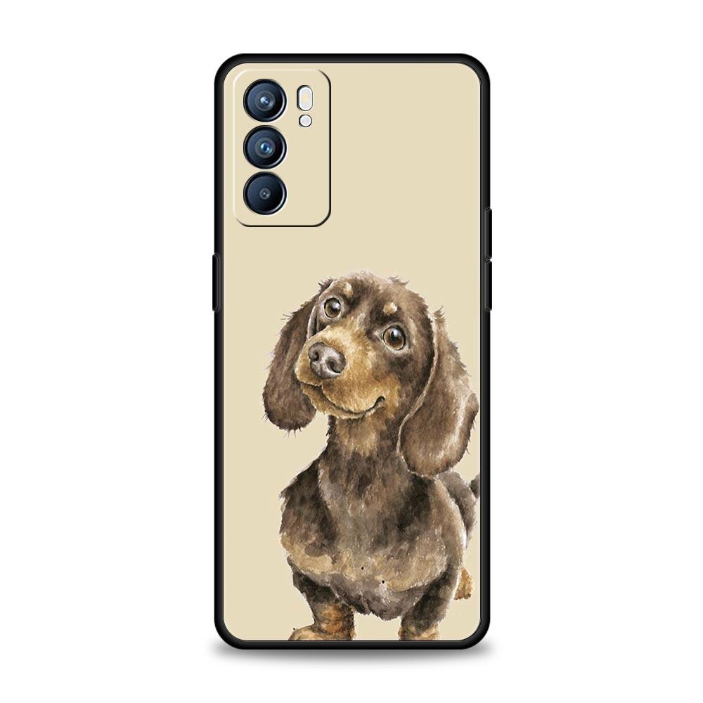 Чехол для телефона Такса Собака-сосиска Для Oppo Reno8 Reno7 Reno6 Pro A54 5G Find X6 X5 A53 A52 A9 A15 A95 A17 A16 A74 A57 A31