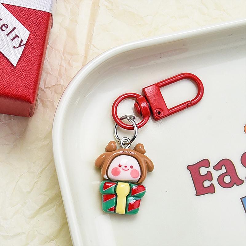 Мультяшный рождественский брелок-подвеска, милая рождественская елка, снеговик, брелоки, кавайный рюкзак, украшения, аксессуары, подарки