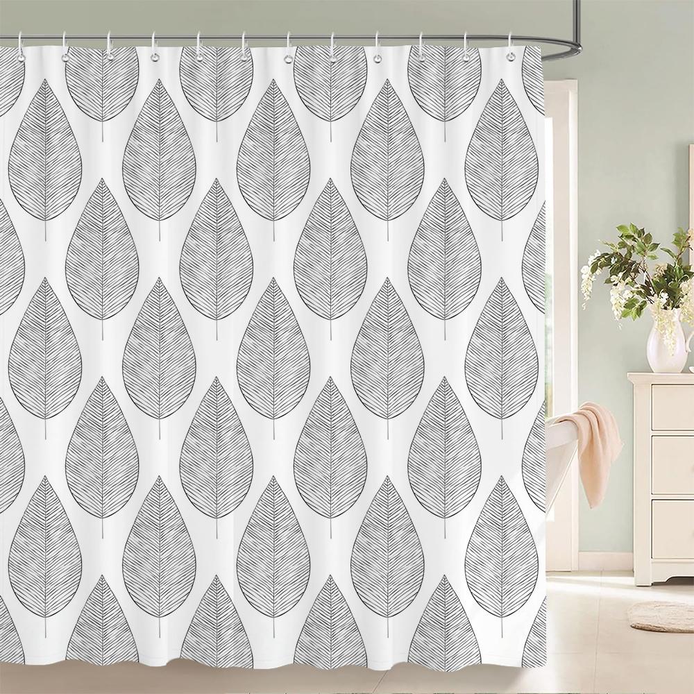Листья Растение Дерево лист Маленький Свежий Шторки для душа Штора для ванной Ткань Водонепроницаемый Полиэстер Декор Экран для ванны с крючками
