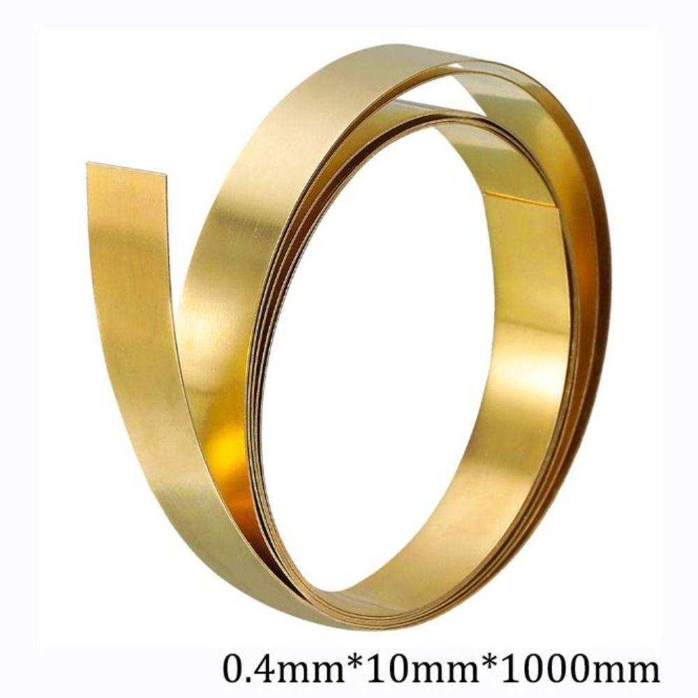 Рулон желтой латуни 1000 мм x 10 мм Тонкая латунная полоска Золотая пленка Проволока Закладка Штампованная табличка