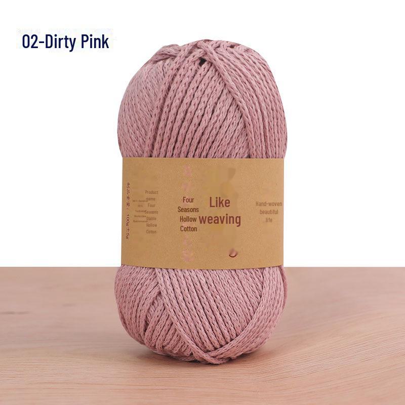 Four Seasons Cotton Thread for Crochet: Hollow, Round Ply Yarn Ball for DIY Material Bags