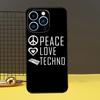 Чехол для телефона с цитатами о техно-музыке для iPhone 13 12 14 11 16 15 Pro Max Plus Mini 7 8 X XR XS Max