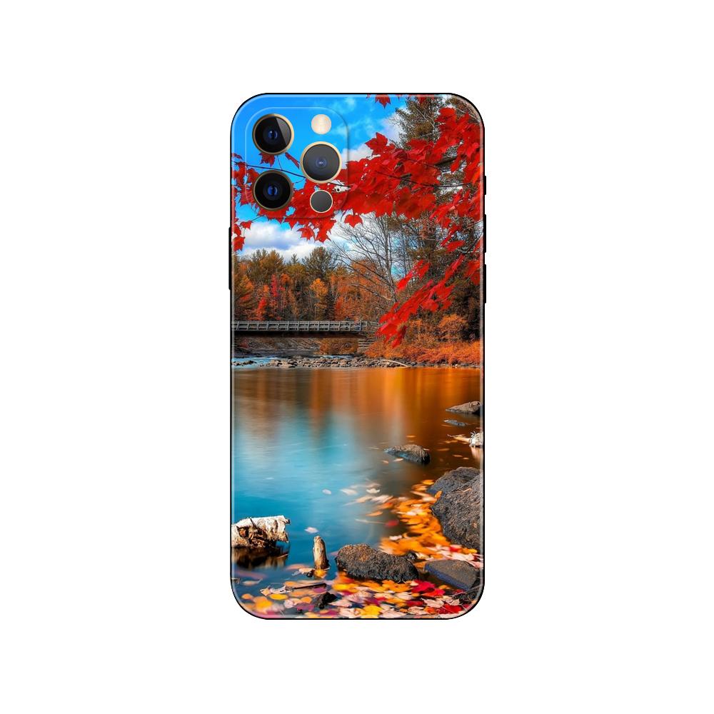 Чехол для телефона с изображением горного пейзажа для iPhone 14 5s 2020se 6 6s 7 8 plus x 10 XR XS 11 12 13 mini pro MAX черная задняя крышка из ТПУ