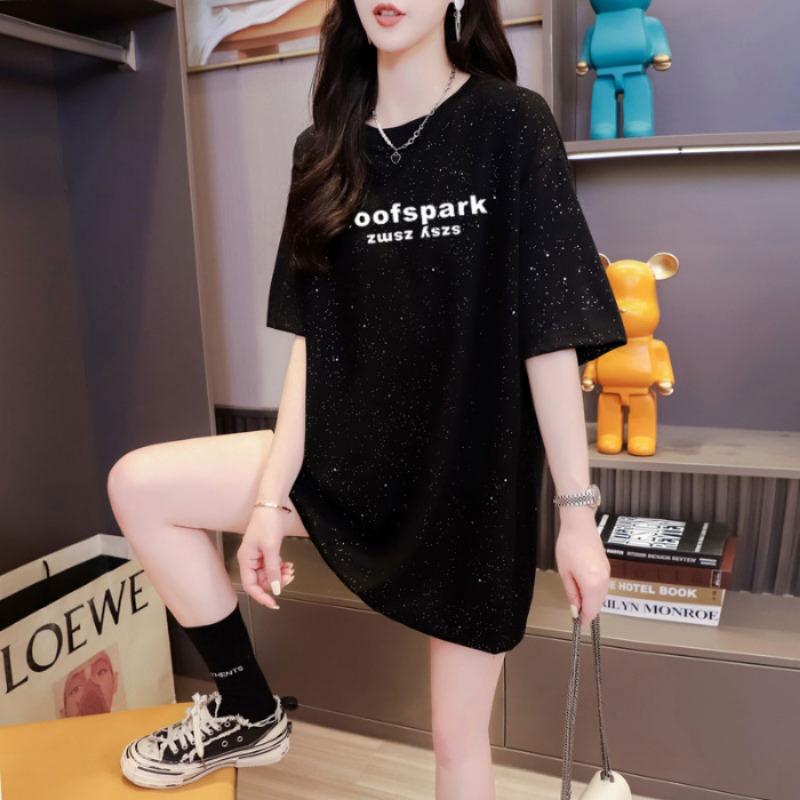 Женская футболка с короткими рукавами Full of Star Summer Design Sense of Niche Fashion Loose Medium Long Top