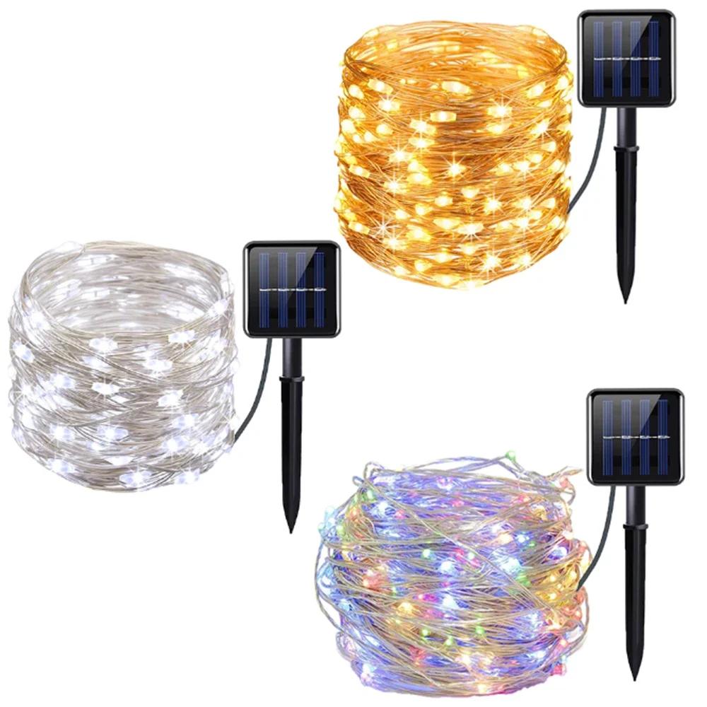 32M LED Solar String Fairy Lights Outdoor Path Garlands Lamp Patio Waterproof Christmas Wedding Garden Street Lights